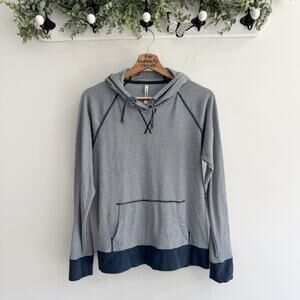 Kuhl Stria Womens Medium UPF 50+ Pullover Hoodie blue Striped Pocket CP